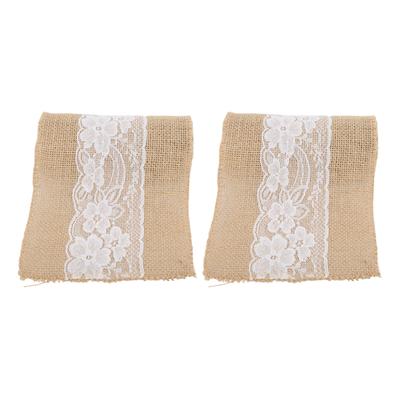 2Pcs Burlap Lace Ribbon 2.4m Length Soft Durable Random Cutting Simple Elegant DIY Table Decoration