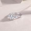 S925 Silver Ring 2 Carat Moissanite Closed Ring