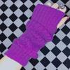 Long Fingerless Gloves Knitted Arm Sleeves Stretchy Arm Cover Thumb Hole Mittens