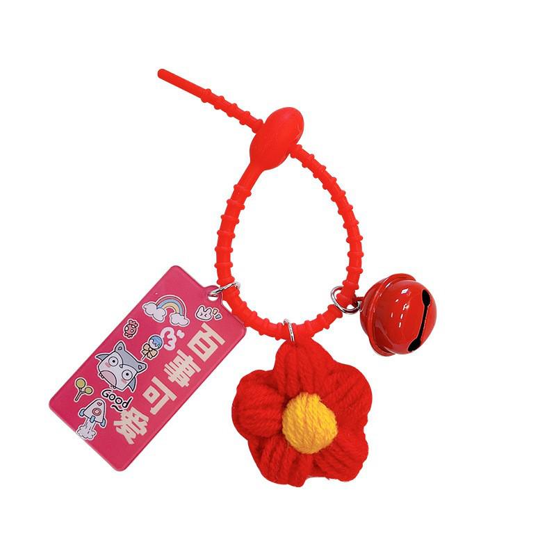 Hand-Woven Plush Persimmon Good Luck Keychain Pendant