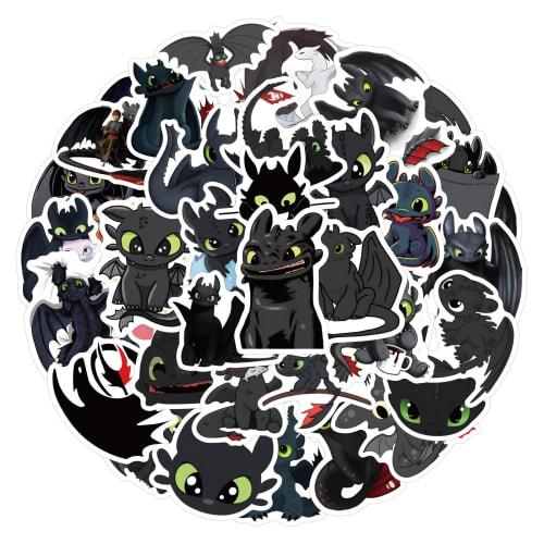 

How to Train Your Dragon Stickers, 50-Piece Set, Waterproof Stickers for Planners, Bicycles, Stationery, Travel Boxes, Cute Moe Goods, Popular Anime a