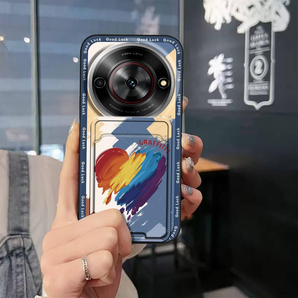 Card Slot Soft Case Phone Case For ZTE Blade A75 5G/Nubia Focus 5G/Calf 5G Waterproof Back Cover Durable Anti-knock TPU