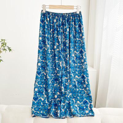 Cotton Wide Leg Pants Women's Summer Loose Nine Quarter Straight Leg High Waisted Sleeping Pants