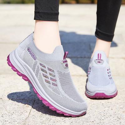 Running Shoes Elderly Sports Shoes Female Walking Shoes 2023 Spring New Travel Shoes Comfortable Middle-aged Elderly Soft Sole