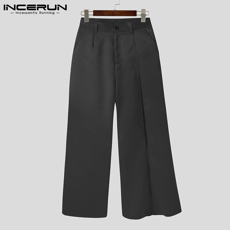 

INCERUN Весенние хиппи мужские длинные брюки для вечеринок с широкими штанинами и высокой талией Клубная одежда Слаксы