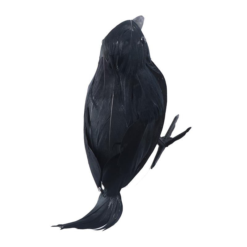 Halloween Corvo Nero Puntelli Realistico Corvo Spettrale Piumato Corvi Decorazione Casa