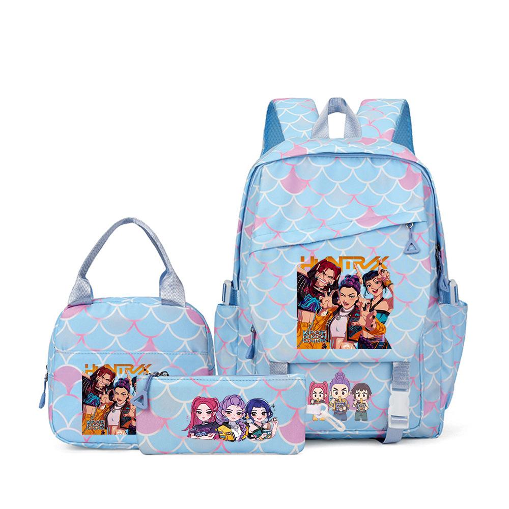 Witch Hunters Three-Piece Backpack Kpop Demon Unters Printed Backpack Lunch Bag