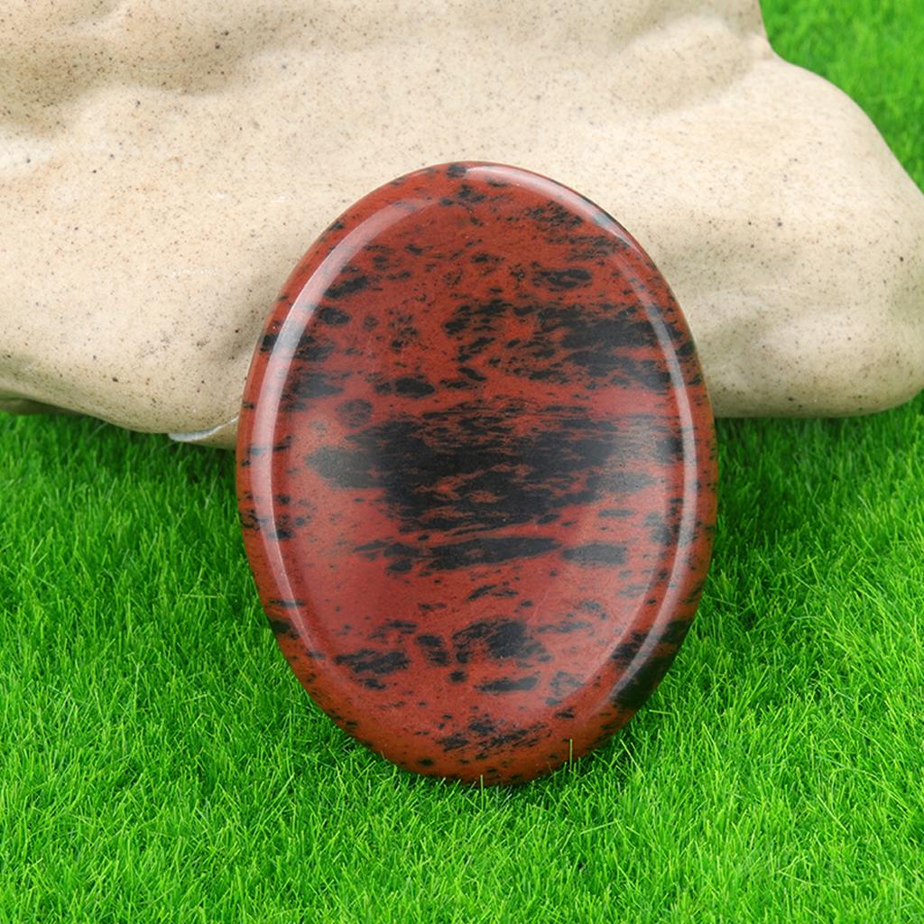 1Pc Healing Crystals Ornaments Decorative Recesses Thumb Relief Stone Oval Yoga Stone Energy Gemstone Home Decor Small Furnishings Jewelry 35x45mm