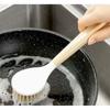 Long Handle Multi-Functional Pot & Dish Brush: Oil-Repellent, Powerful Stain Removal, Ideal for Stove Top and Kitchen Cleaning.