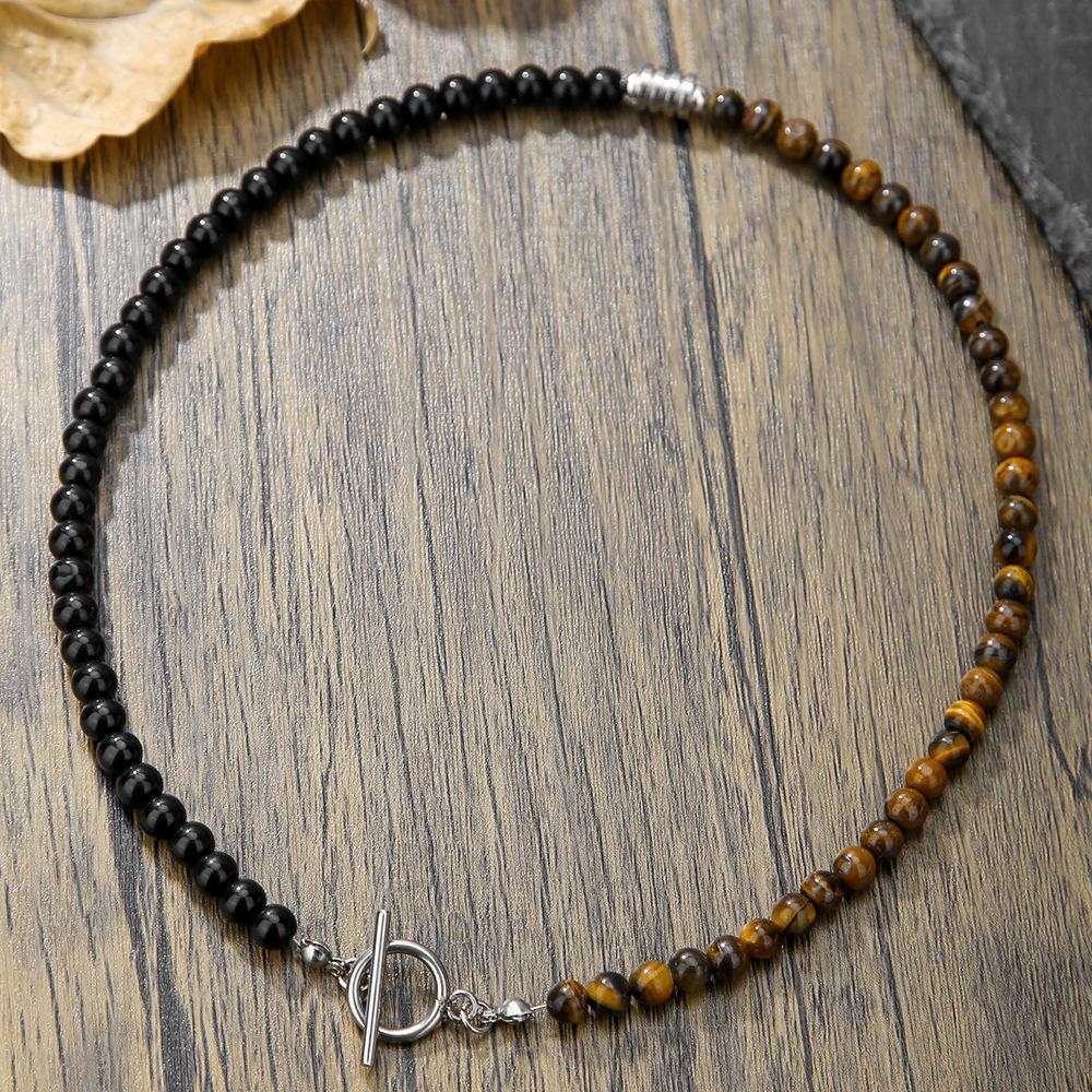 European and American Trendy Male Hip-hop American Retro Necklace Male Bohemian Turquoise Coconut Shell Wooden Bead Splicing Necklace