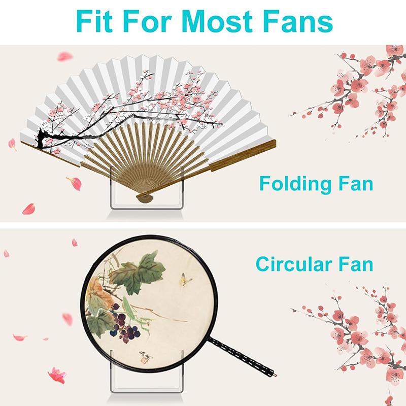 1/2 Stück Acryl Fächer Aufsteller Faltbarer Fächerständer Halter Platzsparender Schreibtisch Organizer Für Japanische & Chinesische Handfächer