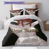 Angel Wings Fantasy Custom Name Pattern Bedding Quilt Set Quilt Cover Pillowcase Home Birthday Gift(1 * duvet cover + 2 * pillowcase, without core)