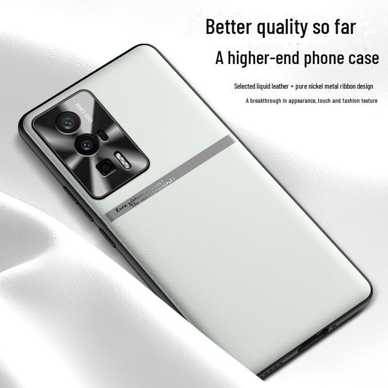 Capa protetora de couro líquido para celular Redmi K60 Pro: Anti-queda e anti-incrustante; Envio de uma só peça disponível.
