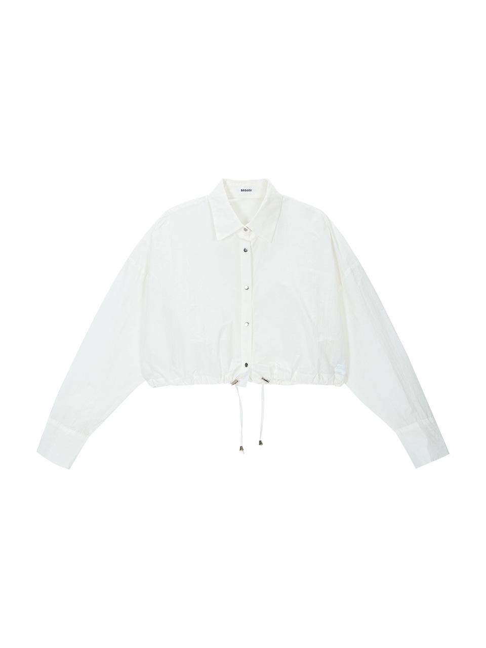 Salad Basket Stopper Crop Shirt - White
