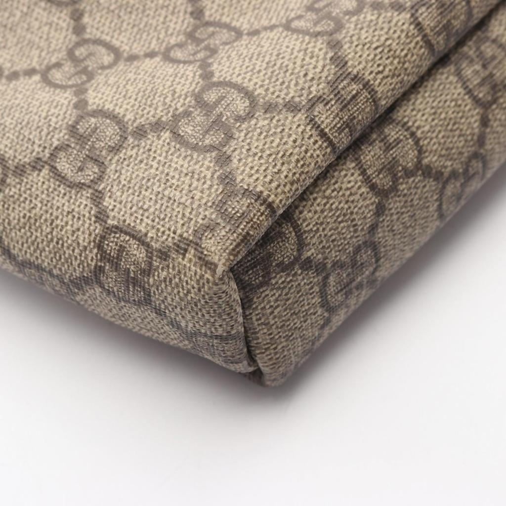 Used GUCCI GG Supreme Shoulder Bag 223666 PVC coated canvas leather Beige Brown Used Women