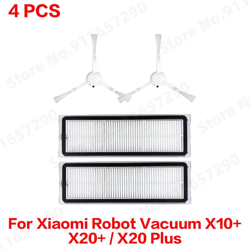 Compatible For ( Xiaomi Robot Vacuum X10+ / X20+ / X20 Plus ) Spare Parts Accessories Main Side Brush Mop Cloth Dust Bag Filter