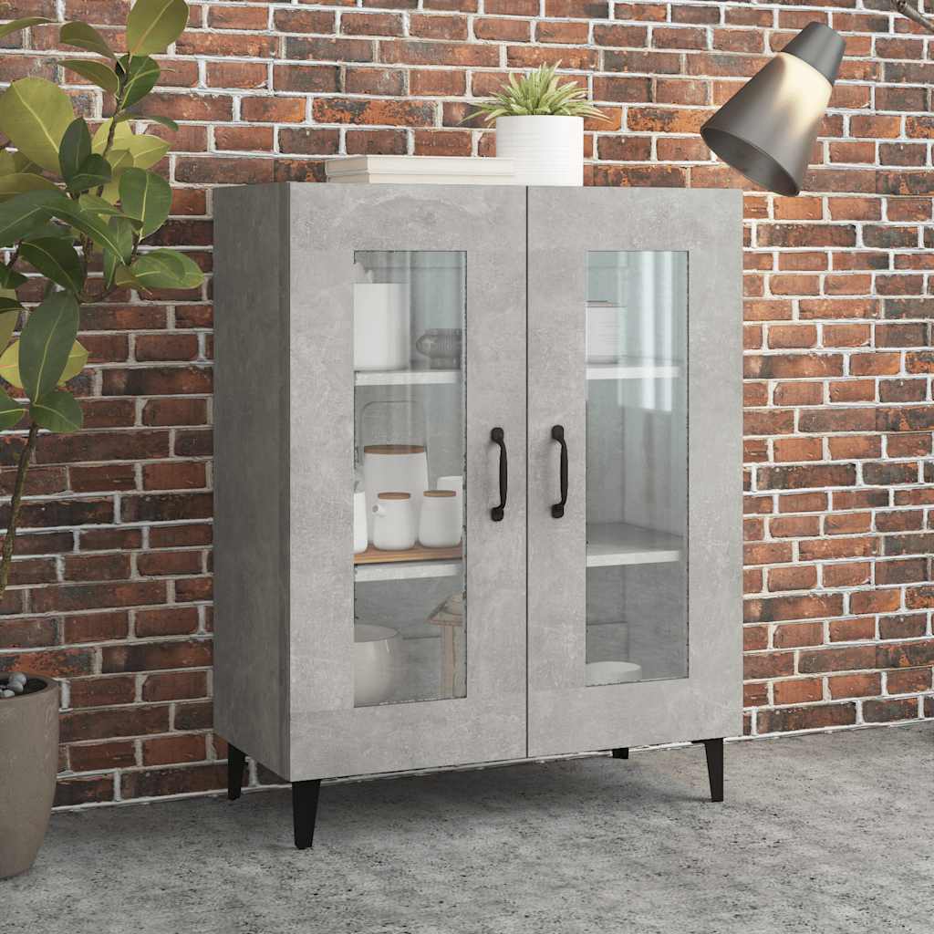 Vidaxl Cabinet, Concrete Grey, 69.5X34X90 Cm, Wood-Based Material
