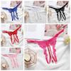 Low Waist Pearl Lace Underwear Pearl Mesh Lace Briefs Sweet Women's Thong  Female