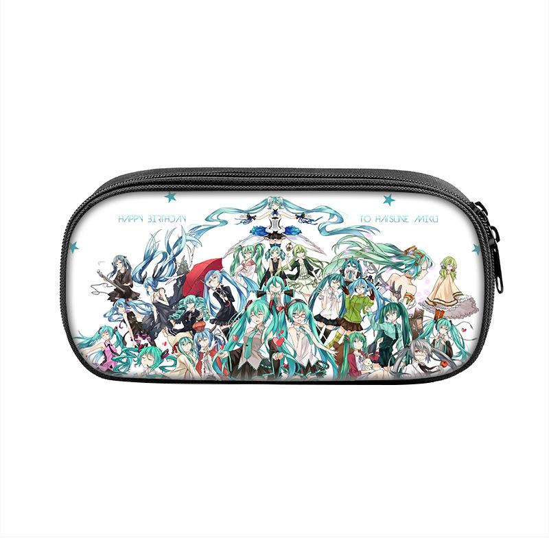 Hatsune Miku Pencil Case Miku Anime Surrounding Male And Female Students Large Capacity Stationery Case Pencil Case Bag