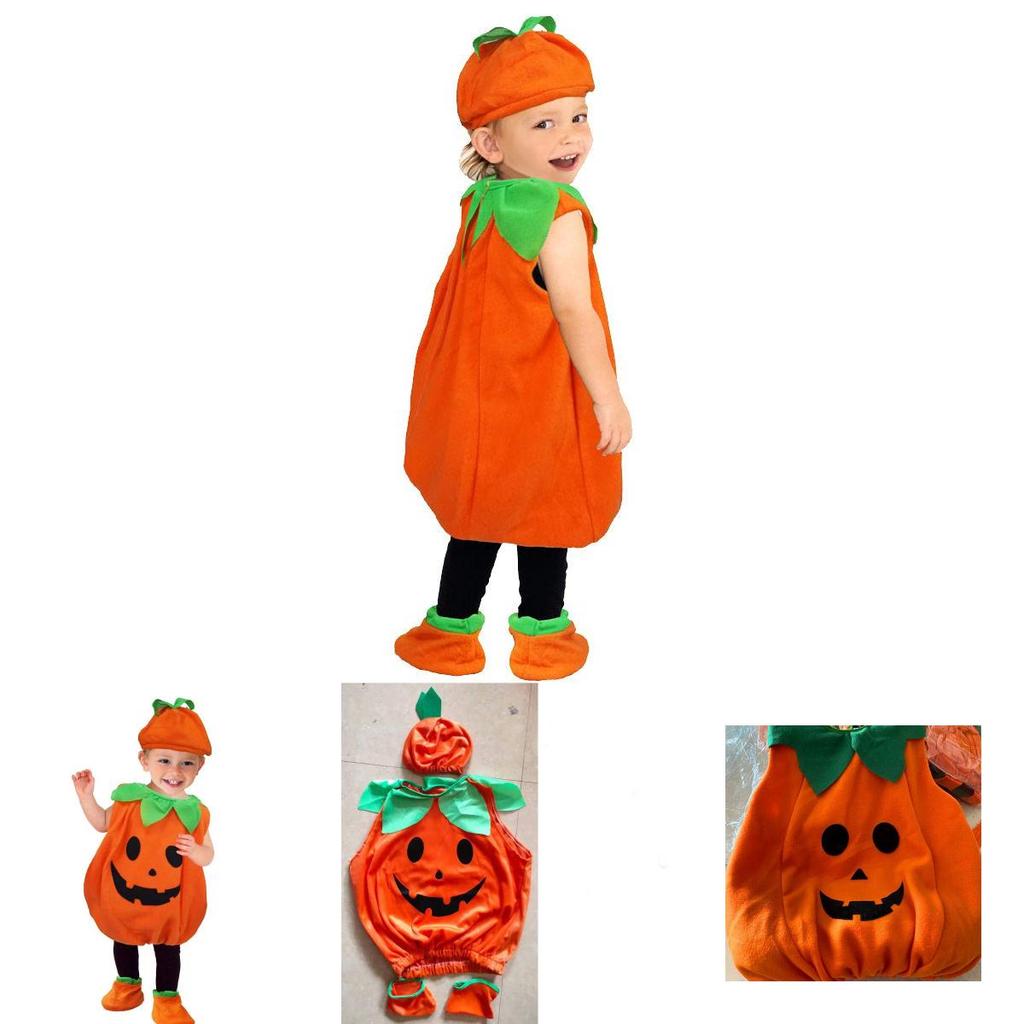Leuchtend orangefarbenes Kürbis-Kostüm für Kinder Halloween-Feier-Veranstaltungen