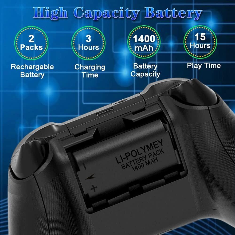 Suporte para Xbox Series X com ventoinha, estação de carregamento para dois controles com 4 ventoinhas de resfriamento, 1 suporte para fone de ouvido, pacote com 2 baterias recarregáveis de 1400 mAh