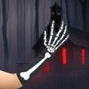 1 Pair Halloween Skeleton Gloves Night Luminous Cosplay Party Prop Unisex Scary Terrifying Fiver Fingers Halloween Party Ghost Gloves Skull Stockings