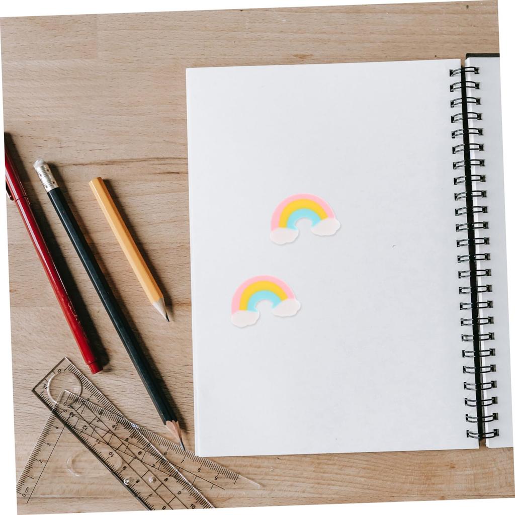 SEWACC Rainbow Mini Size inch x Soft Gentle on Perfect for and Home Colorful and Fun Stationery Gift Erasers, 50-Pack, (1 0.7 inch), Material, Paper,