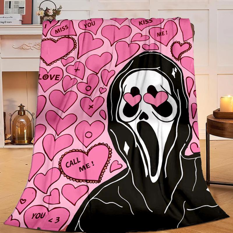 1PC Horror Movie Characters Flannel Blanket Gift, Suitable for Both Men And Women, Soft Ideal for Beds And Sofa, Birthday Or Christmas Gift