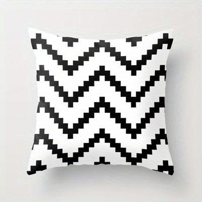 Home Decor Modern Black And White Geometric Pillow Covers Pattern Cushion Cover Suitable For Sofa Bedroom Car Pillow Cover