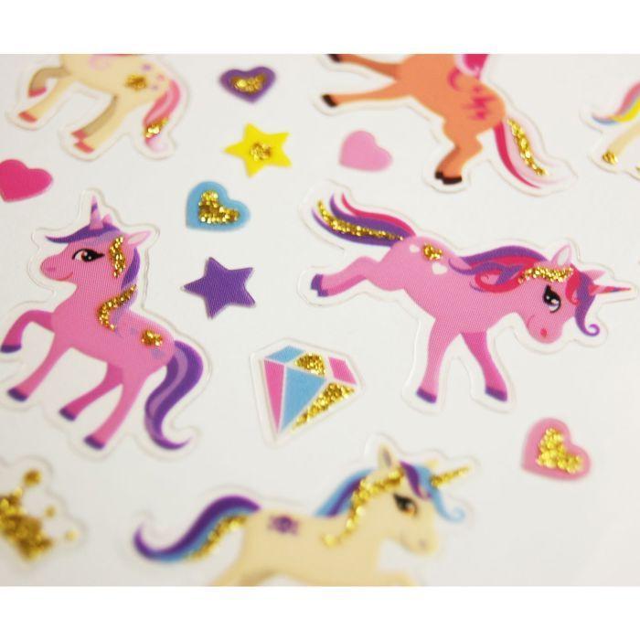 Stickers - Mini Classy - Licornes - Multicolore - Pailletés - 7,5 x 10 cm