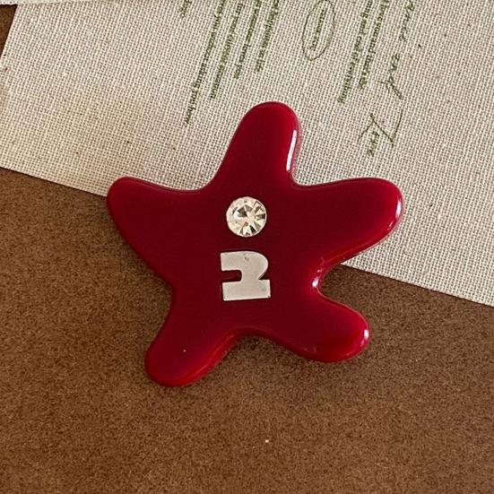 Girl Hairpin Acetic Acid Starfish Shape Hair Clip Stable Anti-Slip Design Side Bang Hair Pin Lightweight Hair Accessory