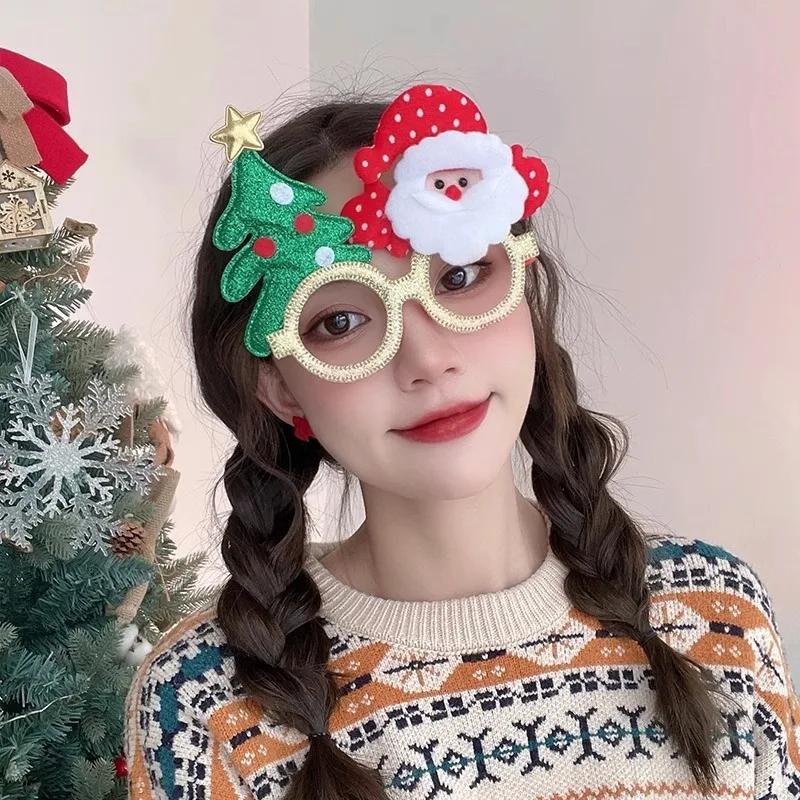 Funny Christmas Snowman Elk Glasses Cute Holiday Party Decorative Eyewear for Women Men Photography