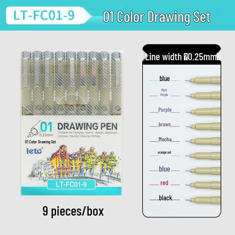 

Водостойкая цветная ручка с игольчатым наконечником Leto для аниме-арта и детского рисования Colorful