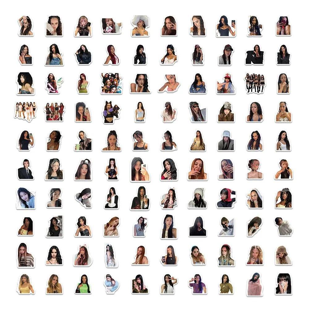 Katseye Girl Group Cartoon Graffiti Stickers Set 100 Pieces for Decoration on Cars Phone Cases Luggage and More Durable Waterproof One Size