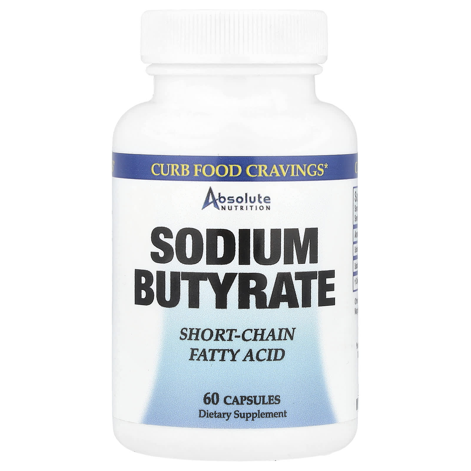 

Absolute Nutrition, Sodium Butyrate, 60 Capsules