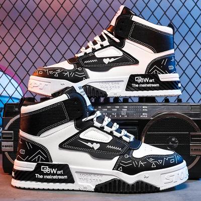 New High Quality Sneakers Thick Bottom Height Increase High Help Wear Resistant Running Shoes Youth Fashion Casual Board Shoes