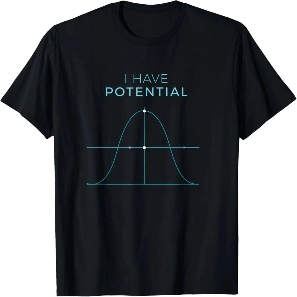 I Have Potential Math Bell Curve Nerd Funny Graphic T Shirt M