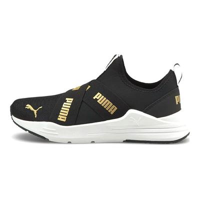 Wired Run Slip-On Big Kid Black Team Gold Kids Sneakers 381993-02