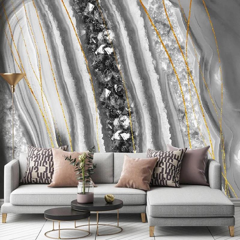 Modern Wallpaper Light Luxury Abstract Marble Pattern Wall Paper Living Room TV Sofa Bedroom Wall Mural