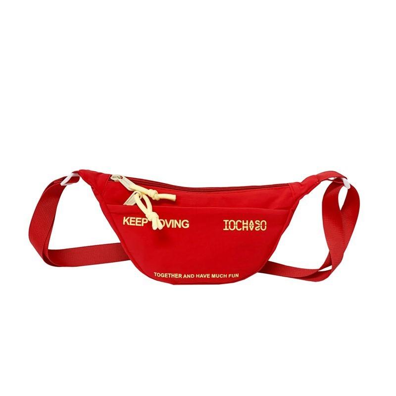 Blocked Color Simple Letter Printed Dumpling Shaped Children Bag Shoulder
