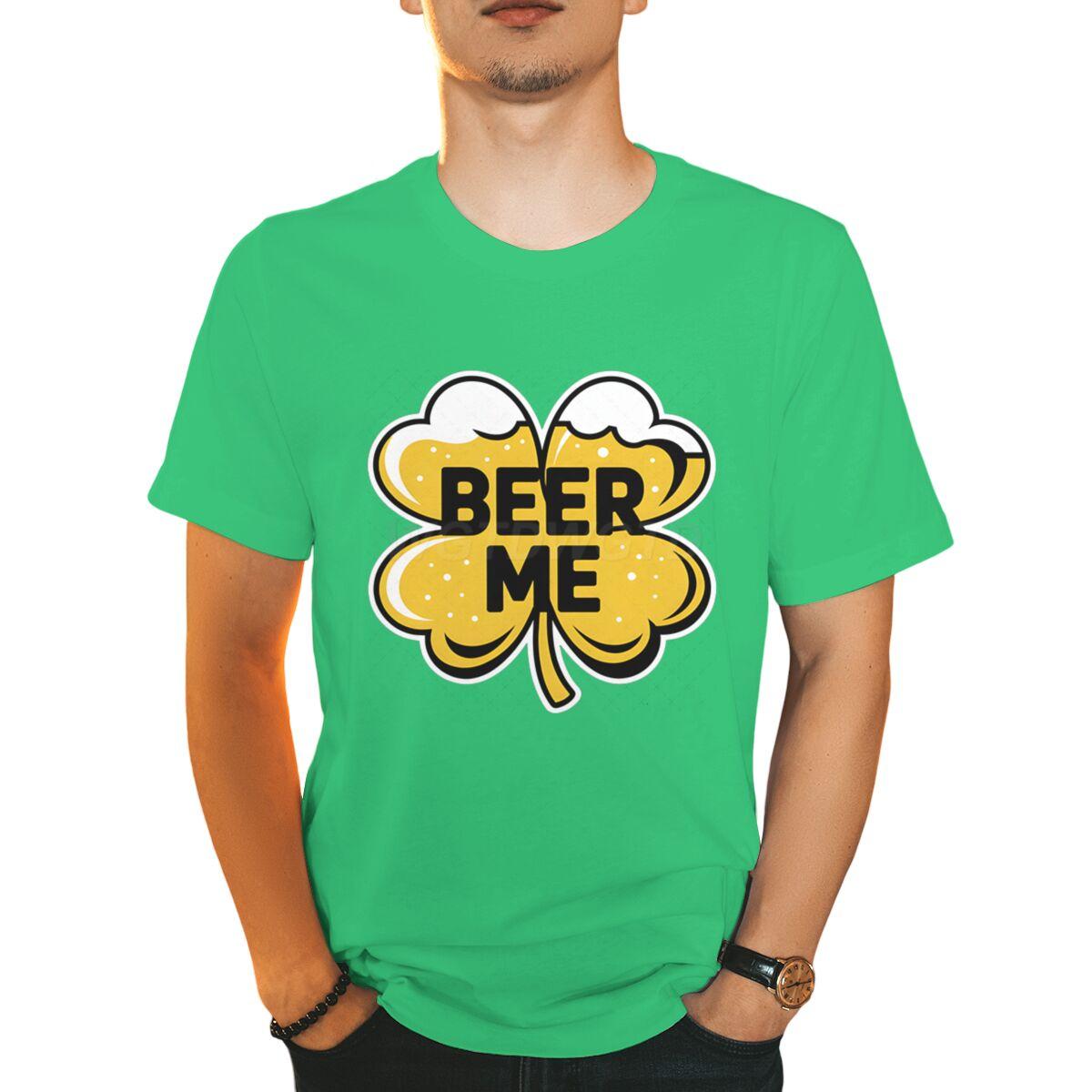 St. Paddy s Beer Me Clover Tee Festive St. Patrick s Day Drinking T-shirts for Men Irish Shirt Lucky Clover Men s Clothing 4XL