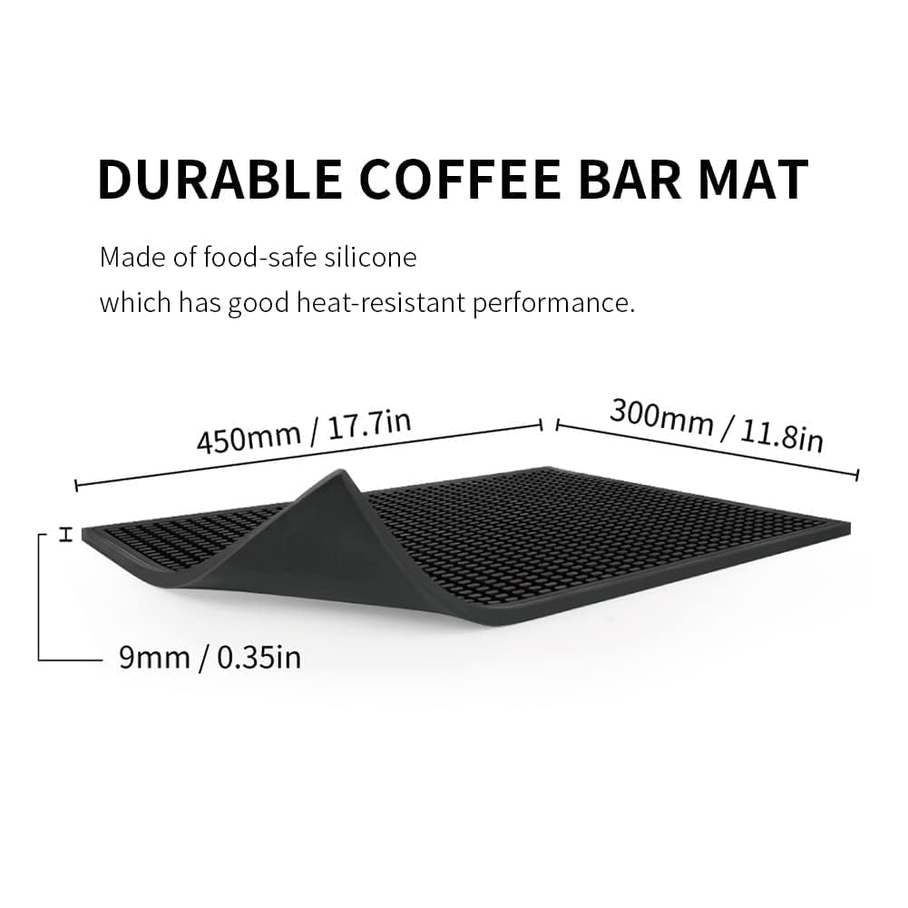 Watchget Silicone Bar Mat, Draining Mat, Glass Mat, Bar Counter Mat, Non-Slip, 45x30cm
