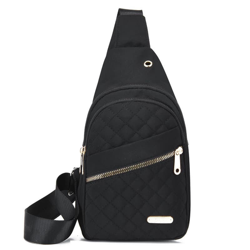 

Simple Embroidered Thread Messenger Bag Breast Bag чёрный