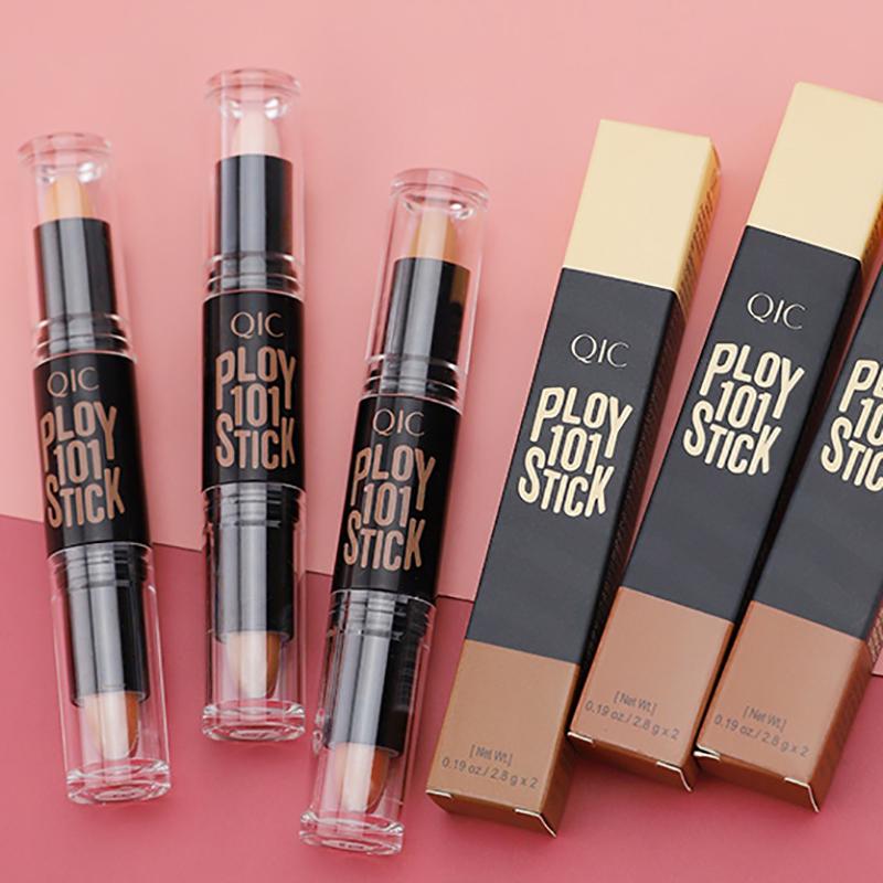 Color Makeup Double Head Concealer Stick Three-dimensional Trim Brightening Face Highlight Concealer Pen Color Trim Stick