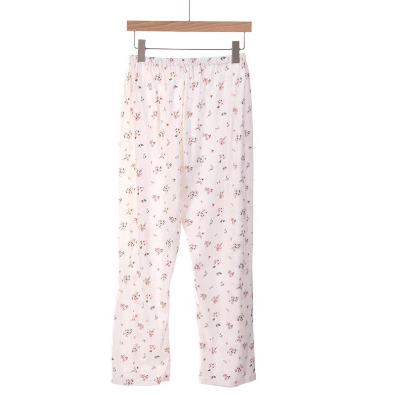 Women's Pure Cotton Knit Pajama Pants - Spring/Summer, Loose Fit, Plus Size, Elastic Waist, Mosquito-Proof