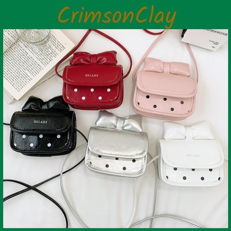 Shoulder Kid Fashion Crossbody Bag With Featuring Polka Dot Prints And Bow Decor