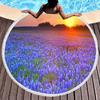 Pretty Country Scenery Print Round Beach Blanket,Polyester Sand Resistant Beach Towel,Absorbent Quick Dry Pool Towel Picnic Mat