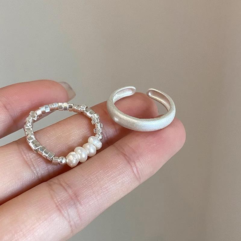 Copper Trendy Minimalist Ring With Unique Freshwater Pearls For Womens Fashion