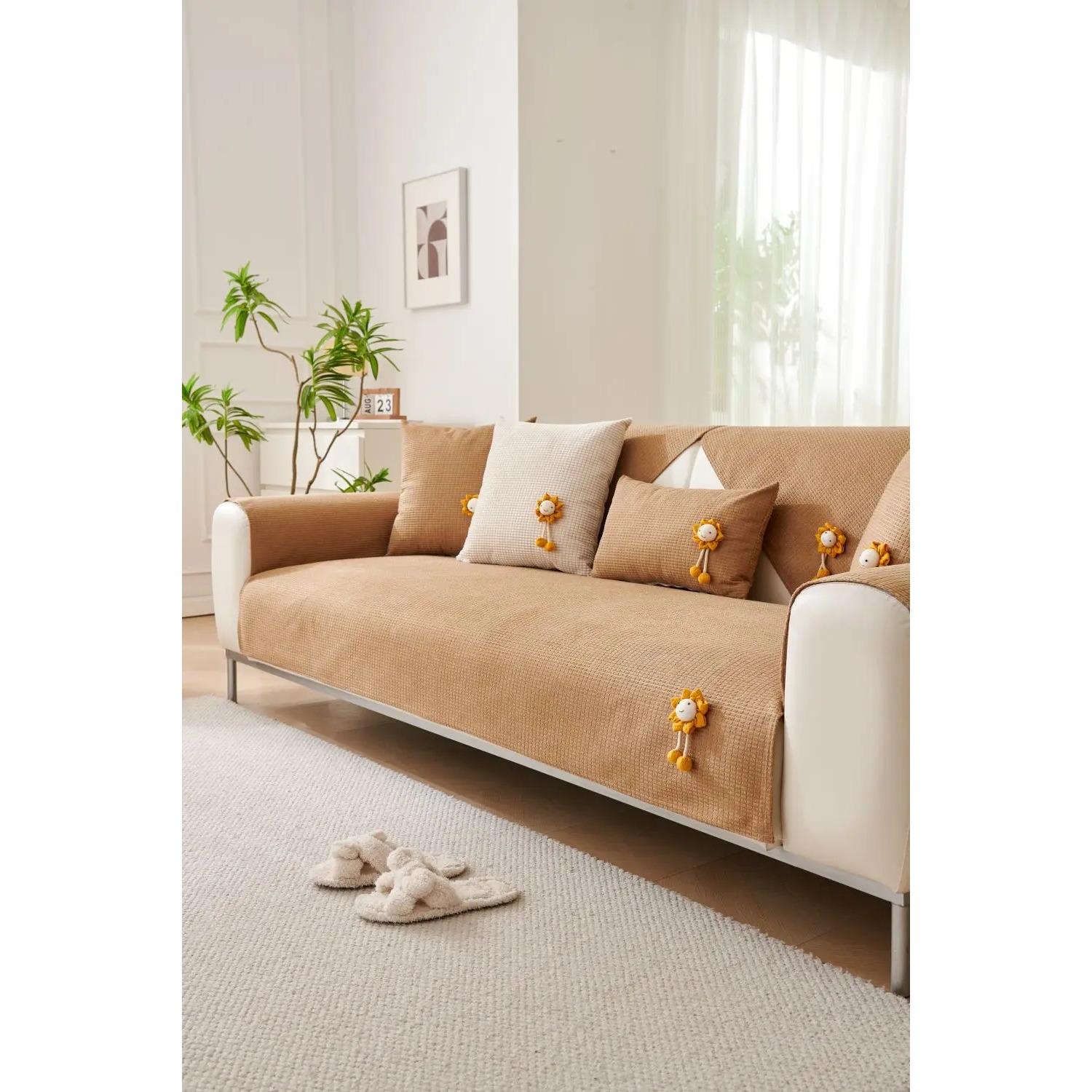 

Чехлы для диванов из синели, универсальное полотенце для дивана Four Seasons, противоскользящая подушка для дивана, защитная подушка для дивана для гостиной, декорация hogar 70X70cm 1pc