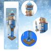 Christmas Themed 38Cm Tall Wood Carving Coastal Nutcrackers King Statue Beach Parties Home Decors Centerpieces Ornament